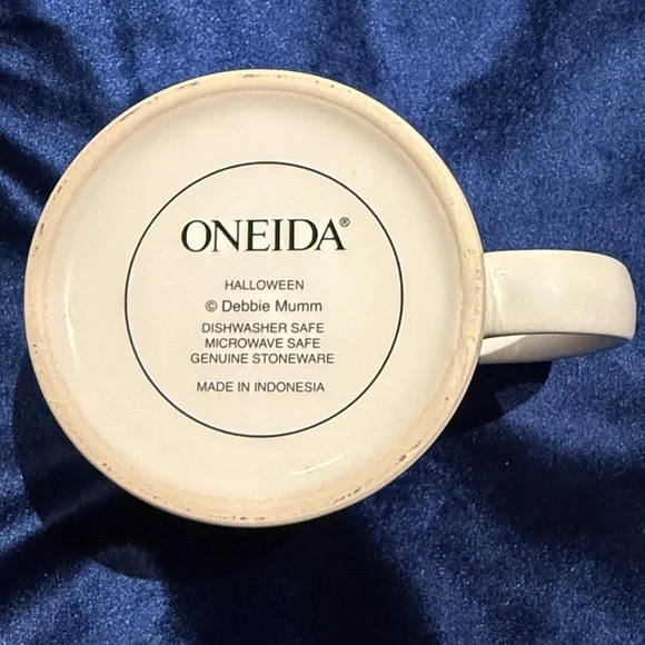 Pair of Halloween Mugs by Debbie Mumm  Owl, Crescent Moon, Frankenstein Oneida - Picture 15 of 15